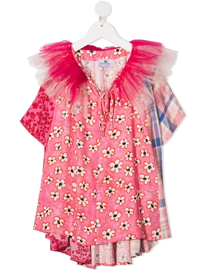 Raspberry Plum Kids' Sasha Patchwork Dress In Pink