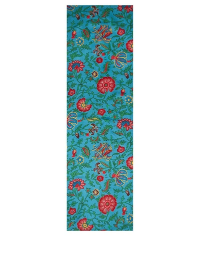 La Doublej Dragonflower-print Linen Runner In Blue