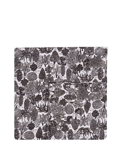 La Doublej Bosco-print Linen Tablecloth In White