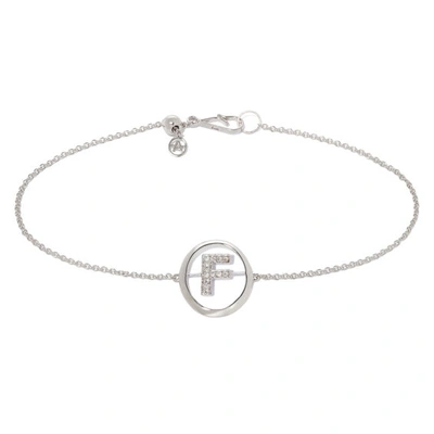 Annoushka 18kt White Gold Diamond Initial F Bracelet In Silver