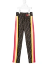 Fendi Zucca Side-stripe Track Pants In Brown