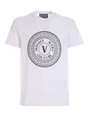 Versace Jeans Couture Logo Printed Cotton T-shirt In White