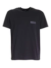 Fay Cotton T-shirt With Rubberized Logo In Dark Blue