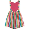 AGATHA RUIZ DE LA PRADA AGATHA RUIZ DE LA PRADA PINK STRIPES AND HEART PINAFORE DRESS,7VE3437