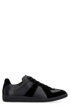 Maison Margiela Low Top Sneakers Featuring Suede Panels In Black