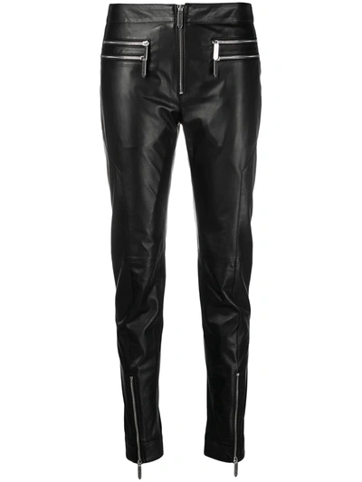 Just Cavalli Slim-fit Biker Trousers In Black