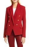 L Agence Kenzie Double Breasted Blazer In Redstone