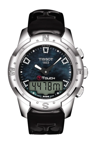Tissot T-touch Ii Titanium Lady Leather Strap Watch, 43.3mm