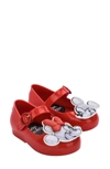 Mini Melissa Kids' Sweet Love + Mickey & Friends Mary Jane Flat In Red