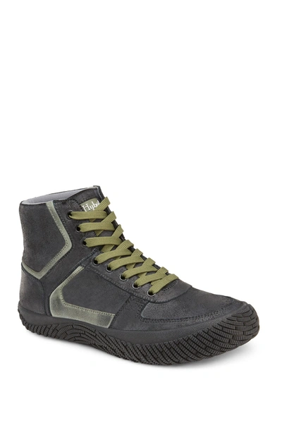 Hybrid Green Label Drifter Leather Mid Sneaker In Black