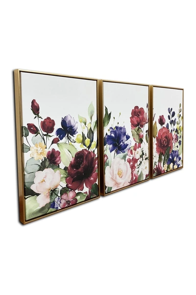 Gallery 57 Floral Garden Triptych Floating Frame Wall Art In Multi