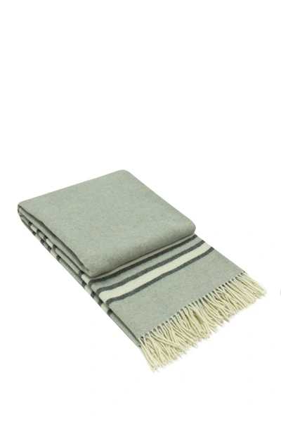 Melange Home Italian Wool Blend Throw In Light Grey