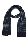 Original Penguin Jacquard Knit Reversible Scarf In Dark Sapphire
