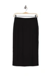 Afrm Hartford High Waist Rib Midi Skirt In Noir