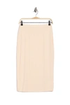 Afrm Port Ribbed Pencil Skirt In Cream Beige