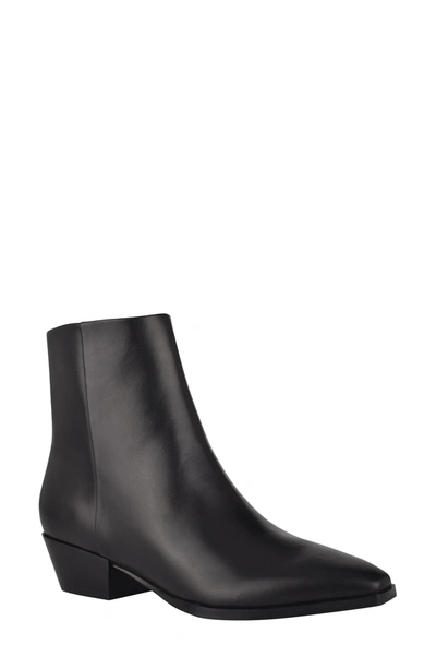 Marc Fisher Ltd Zubin Bootie In Black Leather