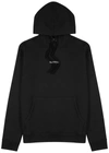 VALENTINO BLACK LOGO HOODED COTTON-BLEND SWEATSHIRT,3989213