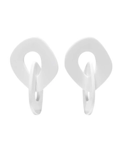 Valet Earrings In White