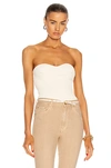 Khaite Jericho Strapless Ribbed-knit Top In Cream