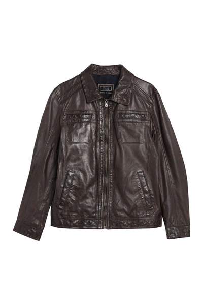 Missani Le Collezioni Turkish Washed Lamb Leather Jacket In Brown