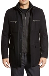 Cole Haan Four-pocket Car Coat In Black