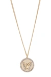 DKNY BUTTERFLY PAVE CRYSTAL PENDANT NECKLACE,642447420142