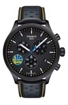Tissot Men's Chrono Xl Nba Teams Special Golden State Warriors Edition In Black/yello/red