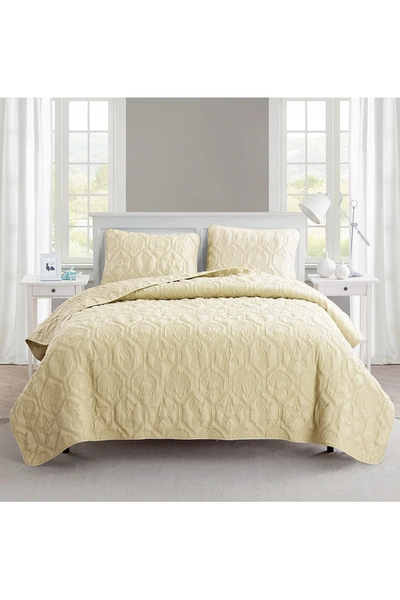 Vcny Home Shore Embossed Quilt Set In Tan
