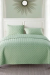 Vcny Home Nina Embossed Basketweave Quilt Set In Grn