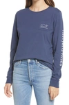 VINEYARD VINES WHALE LONG SLEEVE POCKET GRAPHIC TEE,2V000140