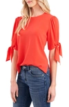 Cece Tie Sleeve High-low Blouse In Cameo Coral