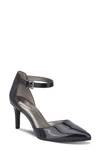 Bandolino Ginata Pointed Toe Ankle Strap Pump In Navy Patent