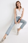 Madewell Whisper Shout Cotton V-neck Tank In Optic White