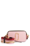 Marc Jacobs The Snapshot Coated Leather Camera Bag In New Baby Pink/ Red