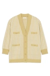 Sandro Dane Oversized Houndstooth Cardigan In Ecru / Straw