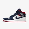 Jordan Air  1 Mid Se Men's Shoe (white) In White,midnight Navy,metallic Gold,university Red