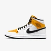 Jordan Air  1 Mid Women's Shoe In White,university Gold,black