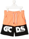 GCDS LOGO-PRINT TRACK SHORTS