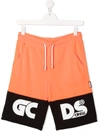 GCDS TEEN LOGO-PRINT TRACK SHORTS