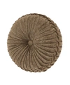 J Queen New York Dorset Tufted Decorative Pillow, 15" Round In Dark Beige
