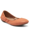 Lucky Brand Emmie Womens Leather Stretch Ballet Flats In Melon