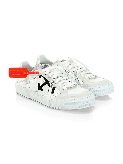 Off-white Men's Leather Polo Sneakers In White Black