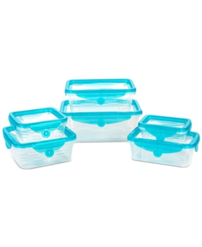 Granitestone Stretch & Fresh 12-pc. Food Storage Container Set With Silicone Lids In Blue