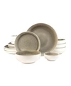 Sango Resona Moss Green 16 Piece Dinnerware Set, Service For 4 In Moss Green