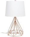 ALL THE RAGES GEOMETRIC WIRED TABLE LAMP WITH FABRIC SHADE