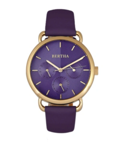 Bertha Quartz Gwen Collection Purple Leather Watch 36mm