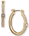 DKNY CRYSTAL CUBE SMALL HOOP EARRINGS, .9"