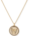 DKNY GOLD-TONE PAVE BUTTERFLY PENDANT NECKLACE, 16" + 3" EXTENDER