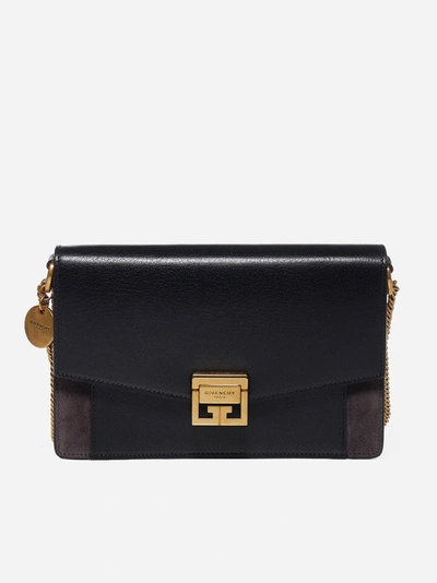 Givenchy Gv3 Leather And Suede Wallet On Chain Bag In Blu