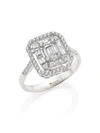 ZYDO WOMEN'S MOSAIC 18K WHITE GOLD & DIAMOND HALO RING,0400010749228